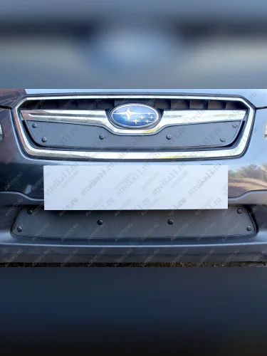 Зимняя заглушка решетки радиатора (низ) Стрелка11 (черная) Subaru XV  GP/G33 (2016-2017) рестайлинг