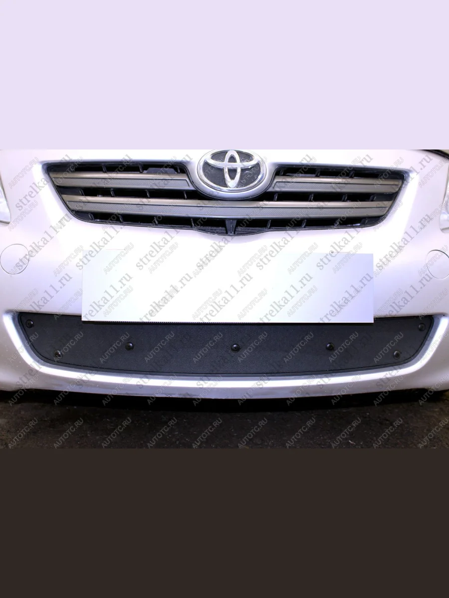 Зимняя заглушка решетки радиатора Стрелка11 Toyota Corolla E140 седан дорестайлинг (2007-2010) (черная)  в Перми Пермском крае