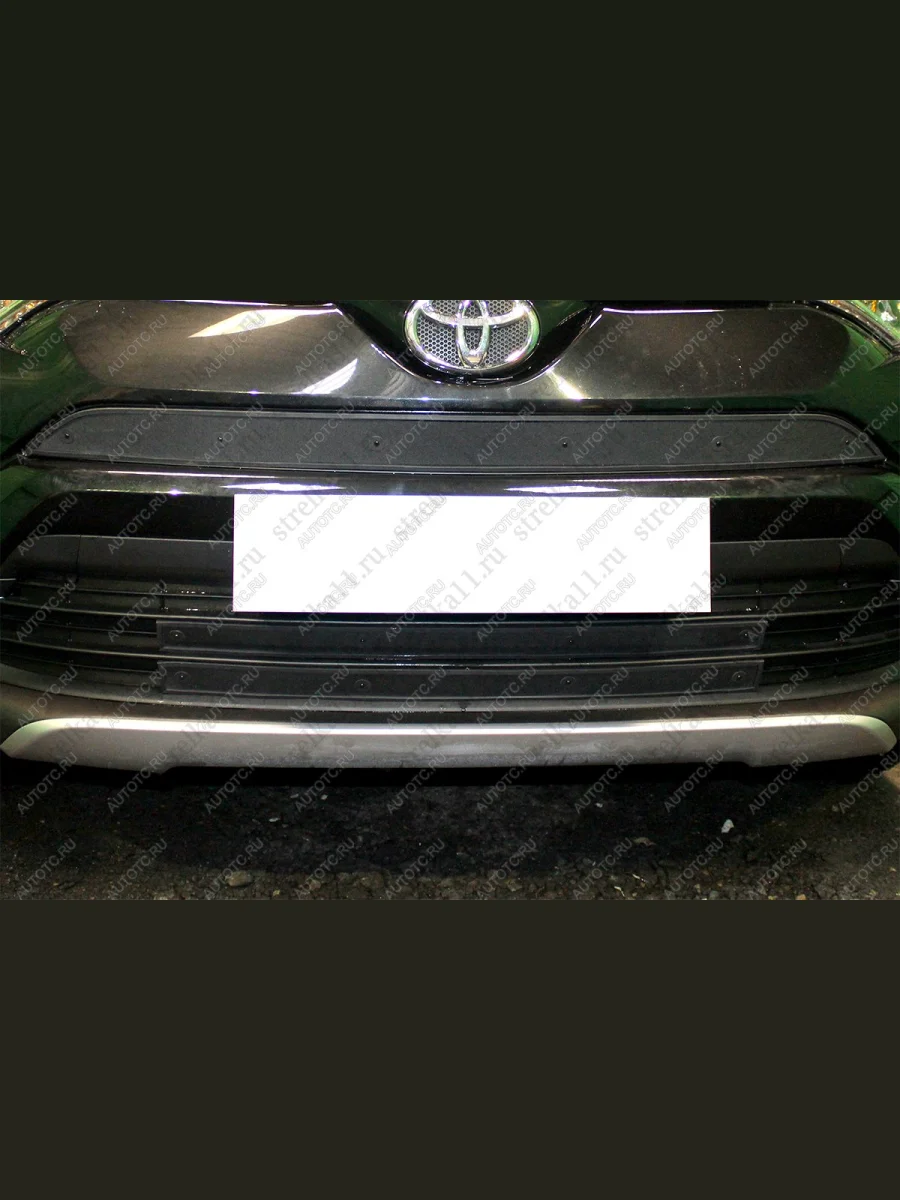 Зимняя заглушка решетки радиатора (низ 2 части) Стрелка11 Toyota RAV4 XA40 5 дв. рестайлинг (2015-2019) (черная)  в Самаре Самарской области