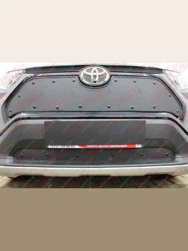 Зимняя заглушка решетки радиатора (низ) Стрелка11 (черная) Toyota RAV4 XA50 5 дв. дорестайлинг (2018-2025)