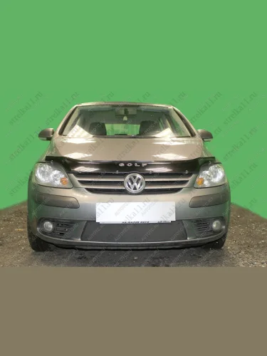Зимняя заглушка решетки радиатора Стрелка11 (черная) Volkswagen Golf Plus 5 (2004-2009)