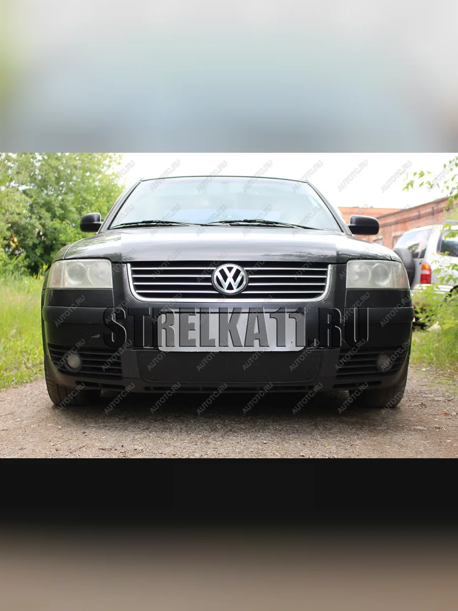 Зимняя заглушка решетки радиатора Стрелка11 Volkswagen Passat B5.5 универсал рестайлинг (2000-2005) (черная)  в Перми Пермском крае