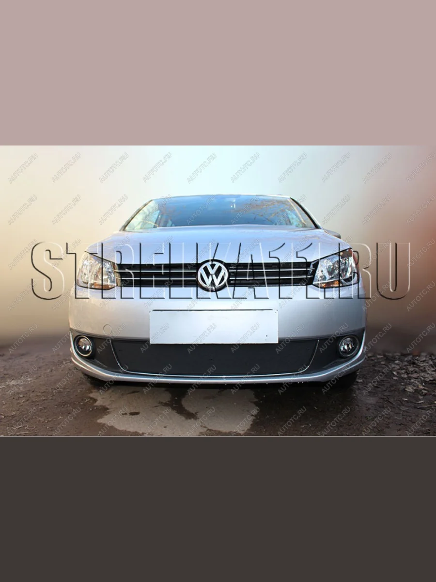 Зимняя заглушка решетки радиатора Стрелка11 Volkswagen Caddy 2K рестайлинг (2010-2015) (черная)  в Самаре Самарской области