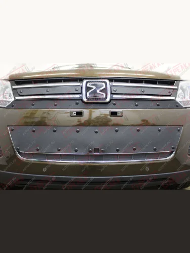 Зимняя заглушка решетки радиатора (верх 3 части) Стрелка11 (черная) Zotye T600 (2014-2021)