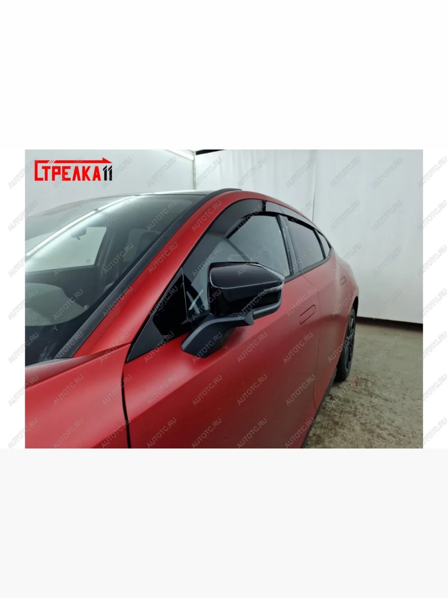 Дефлекторы окон 2D укороченный Стрелка11 Changan UNI-V лифтбэк (2021-2025) (черный)  в Воронеже Воронежской области