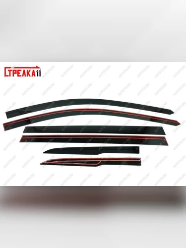 Дефлекторы окон 2D Стрелка11 (черные) GAC GS8 (2016-2023)