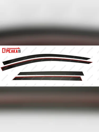 Дефлекторы окон 2D Стрелка11 (черные) Hongqi E-HS9 E115 (2022-2025)