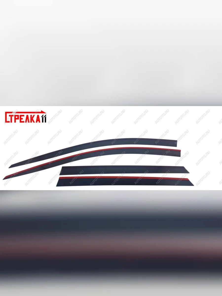 Дефлекторы окон 2D Стрелка11 Hyundai Santa Fe TM дорестайлинг (2018-2021) (черные)  в Самаре Самарской области