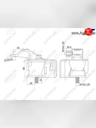 Опора двигателя KR42 LH SAT Toyota Town Ace 3 (1996-2008)