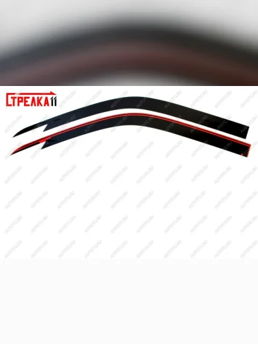 Дефлекторы окон 2D Стрелка11 (черные) Volkswagen Caravelle T6.1 рестайлинг (2019-2025)