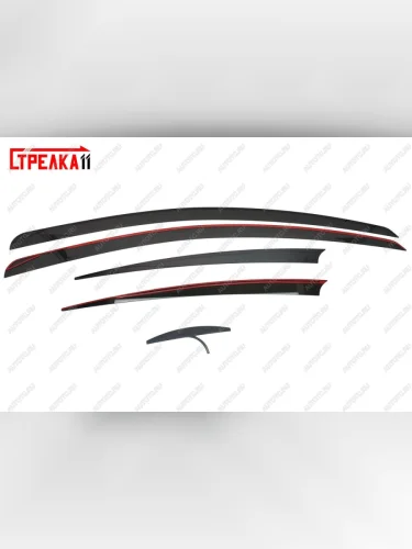 Дефлекторы окон 2D Стрелка11 (черные) Peugeot 107 PN хэтчбэк 3 дв. 1-ый рестайлинг (2009-2012)