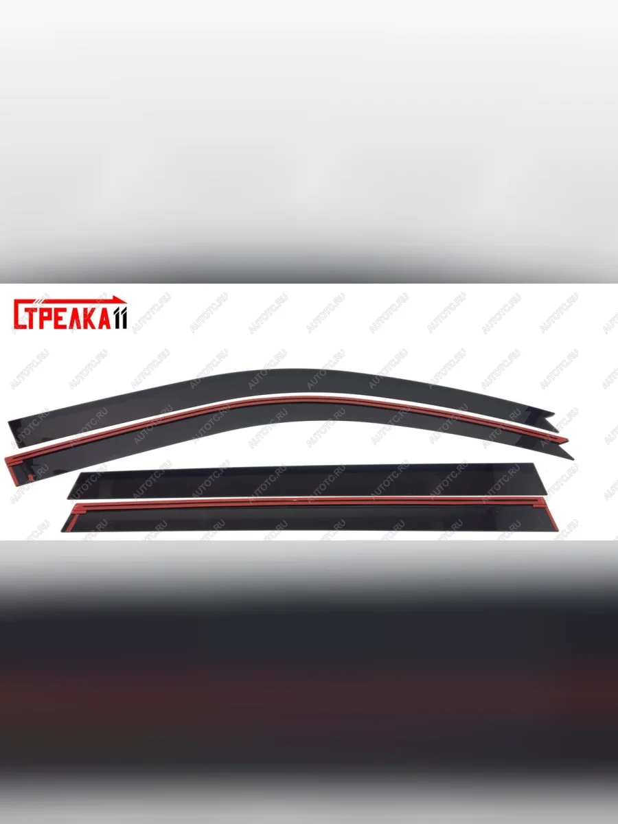 Дефлекторы окон 2D Стрелка11 SSANGYONG Rexton Y450 рестайлинг (2020-2023) (черные)  в Керчи Республика Крым