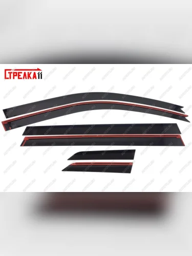 Дефлекторы окон 2D Стрелка11 (черные) SSANGYONG Rexton Y450 рестайлинг (2020-2023)