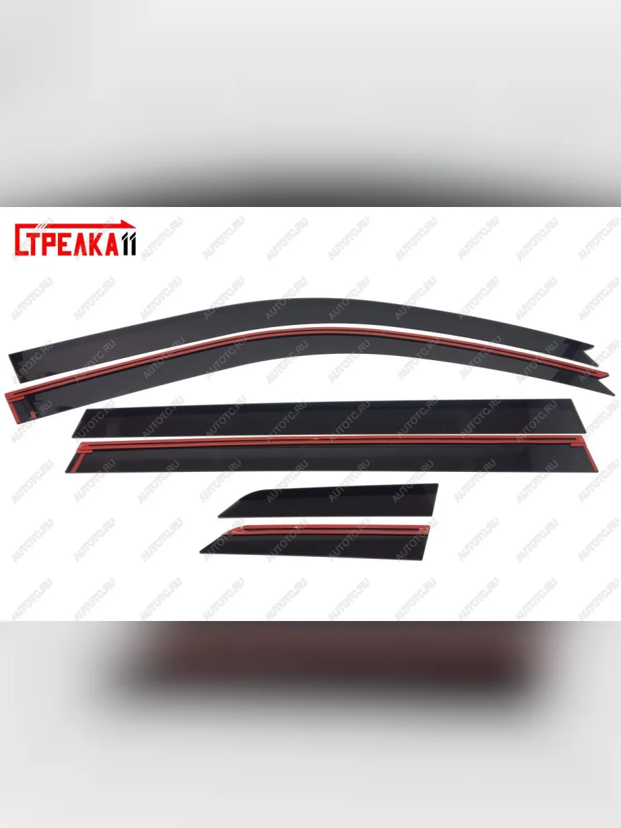 Дефлекторы окон 2D Стрелка11 SSANGYONG Rexton Y450 рестайлинг (2020-2023) (черные)  в Керчи Республика Крым