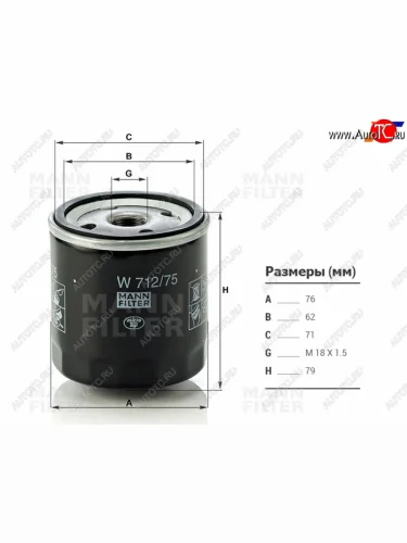 Фильтр масляный MANN Chevrolet Lacetti универсал (2002-2013)