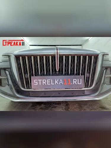 Зимняя заглушка решетки радиатора Стрелка11 (низ) Стандарт (черная)  