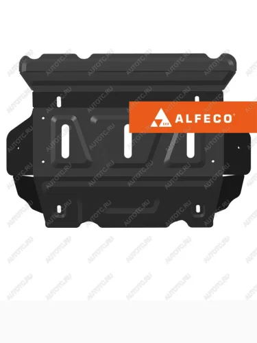 Защита радиатора (V-2,0 MT 4WD) ALFECO (алюминий 4 мм) JAC T8 Pickup Double Cab (2018-2023)