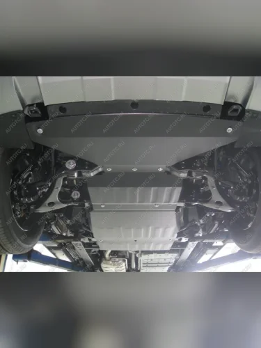 Защита радиатора, картера, КПП и РК (4 части) (V-3.0) ALFECO KIA Mohave HM рестайлинг (2017-2020) (алюминий 4 мм)