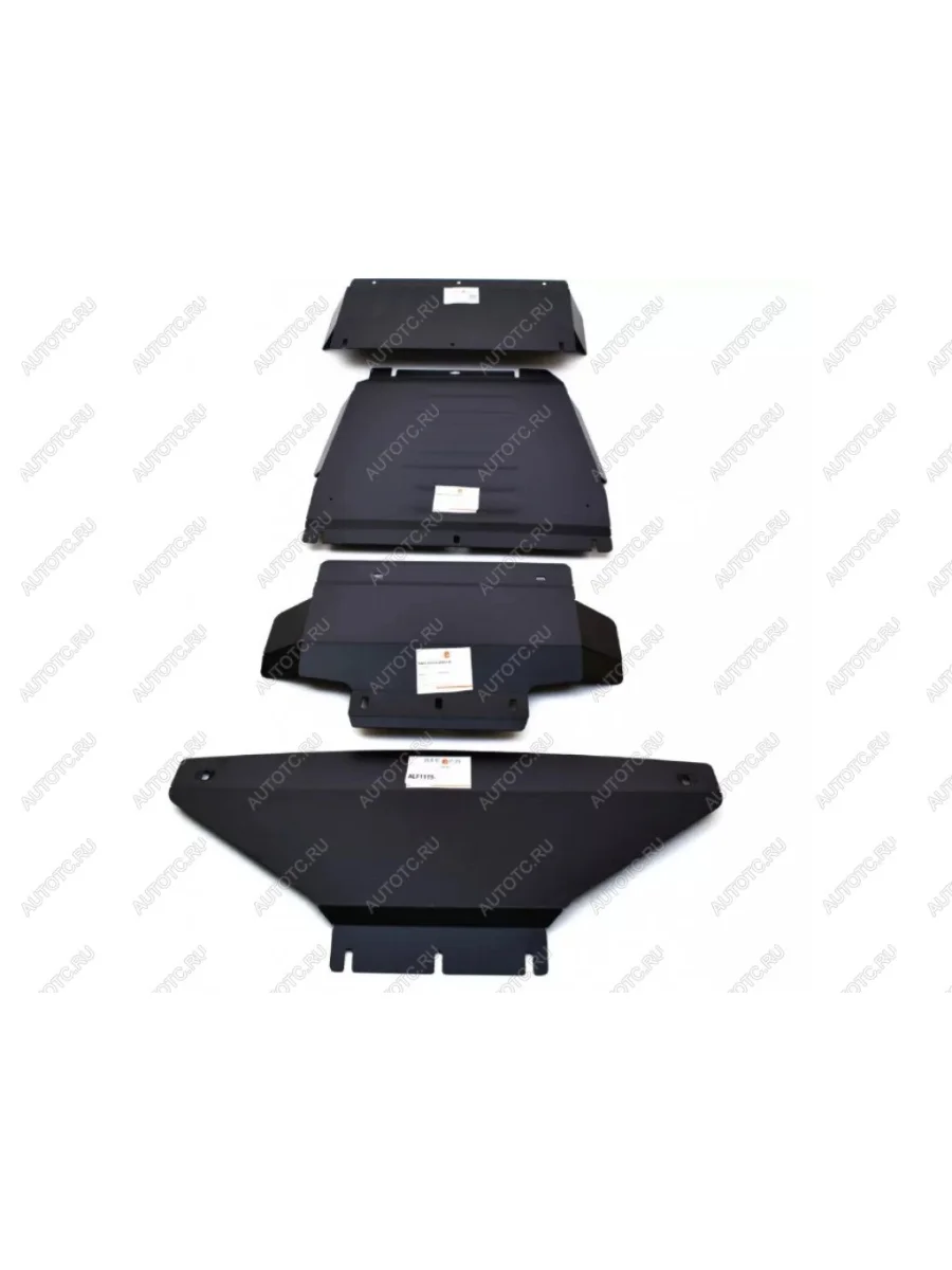 Защита радиатора, картера, КПП и РК (4 части) (V-3.0) ALFECO KIA Mohave HM2 (2019-2022) (алюминий 4 мм)  с доставкой в г. Керчь