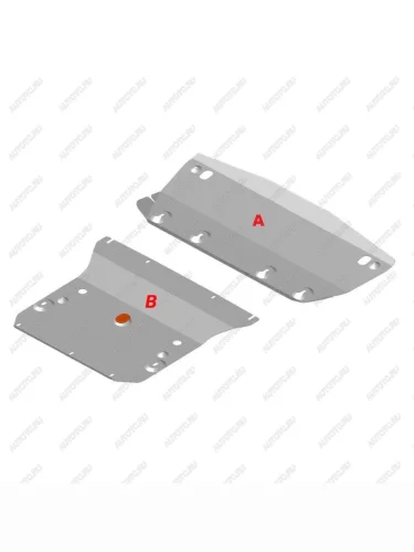 Защита радиатора и картера (2 части) (V-1.8) ALFECO (сталь 2 мм) Mercedes-Benz CLK class W209 (2003-2010)