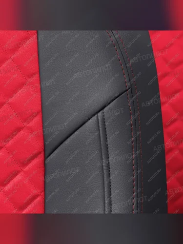 Чехлы на сиденья Алькантара ромб (5 мест разд. 40/20/40 экокожа) Автопилот (черный/красный) Mini Countryman (2010-2016)