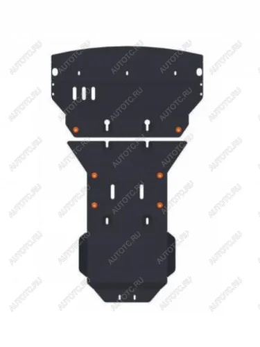 Защита картера и мкпп (2 части) (V-2,1 CDI) ALFECO (алюминий 4 мм) Mercedes-Benz Sprinter Classic W909 микроавтобус дорестйлинг (2013-2018)