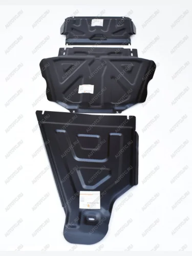 Защита радиатора, картера, кпп и рк ( 4 части) (V-all) ALFECO (сталь 2 мм) Mitsubishi Pajero 4 V90 2-ой рестайлинг (2014-2020)