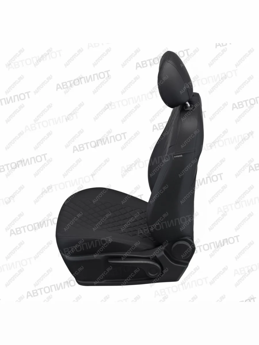 Чехлы на сиденья Ромб (раздельн. 40/60 + вырез под подлокотник экокожа) Автопилот Mitsubishi Outlander GF дорестайлинг (2012-2014) (черный)  с доставкой в г. Керчь