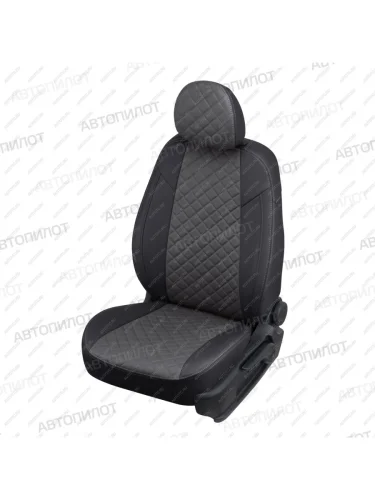 Чехлы на сиденья Ромб (раздельн. 40/60 экокожа) Автопилот (черный/темно-серый) Mitsubishi ASX дорестайлинг (2010-2012)