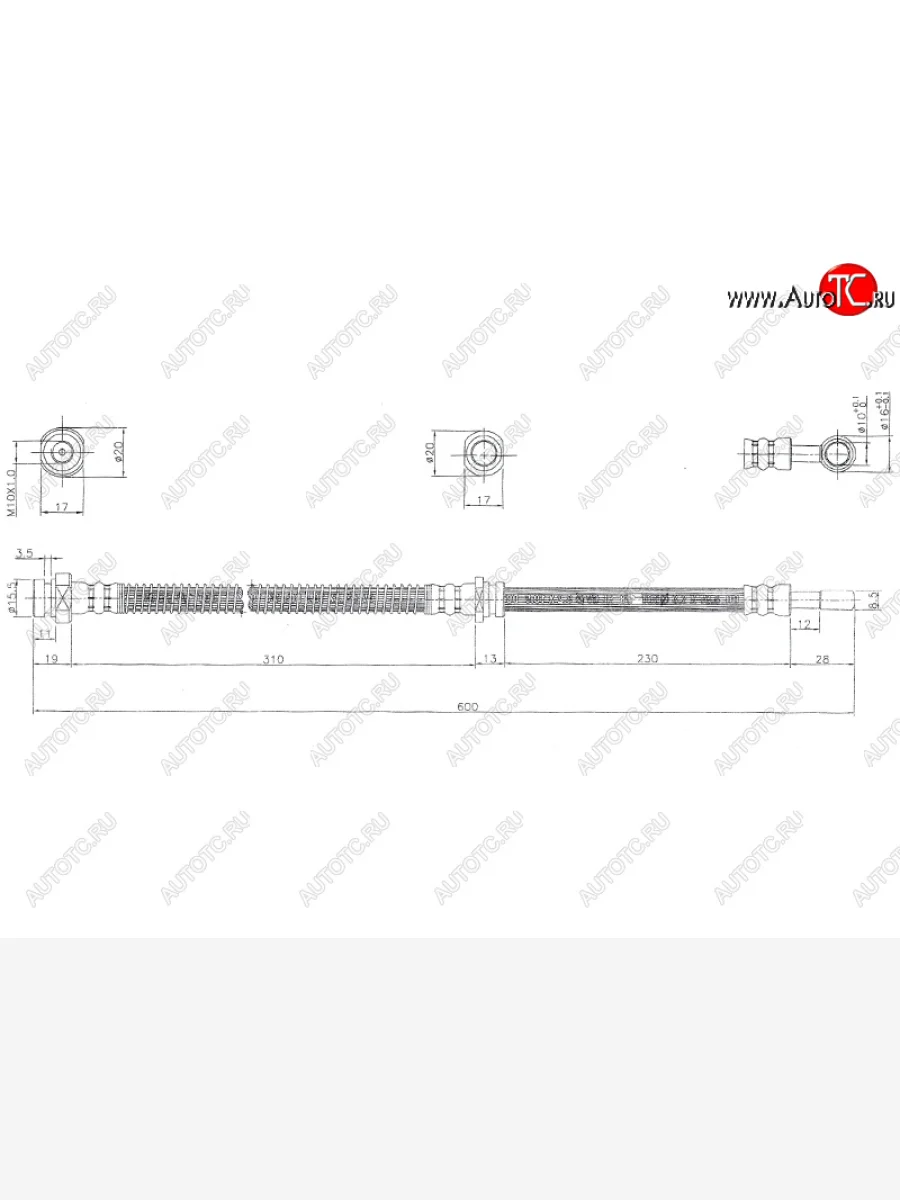 Шланг тормозной перед (Таиланд) LH=RH SAT Mitsubishi Outlander CU (2003-2009)  в Керчи Республика Крым