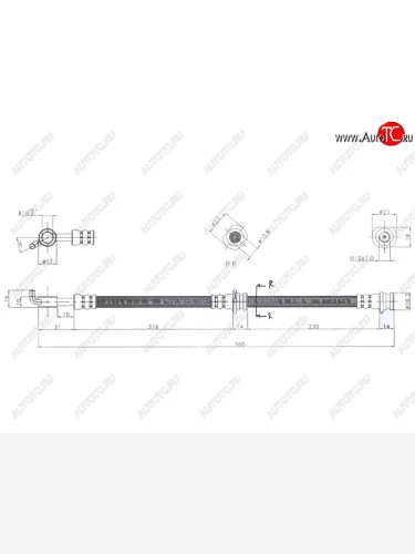 Шланг тормозной задний (Таиланд) LH SAT Nissan X-trail  1 T30 (2000-2007) дорестайлинг, рестайлинг