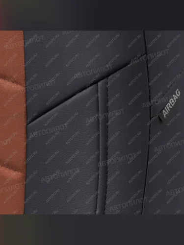 Чехлы на сиденья Алькантара (без подушек безоп. раздел. 40/60 экокожа) Автопилот (черный/коричневый) Renault Logan 2 дорестайлинг (2014-2018)