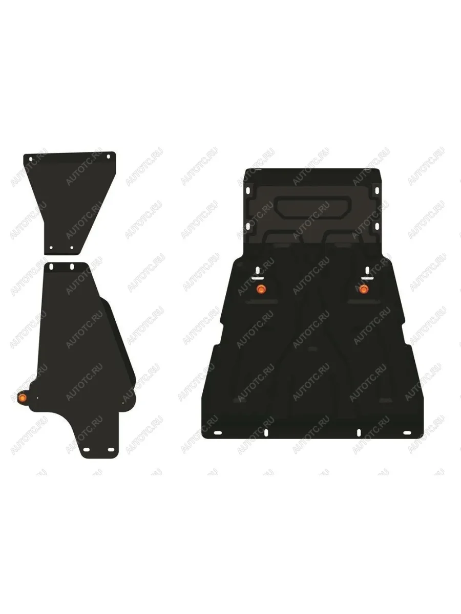 Защита рулевых тяг, картера, кпп и рк ( 3 части) (V-1,7) ALFECO Chevrolet Niva 2123 рестайлинг (2009-2020) (алюминий)  с доставкой в г. Керчь