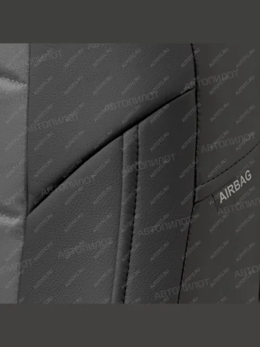 Чехлы на сиденья Алькантара (раздел. 40/60+ вырез под подлокот. экокожа) Автопилот (черный/серый) Opel Mokka  дорестайлинг (2012-2016)