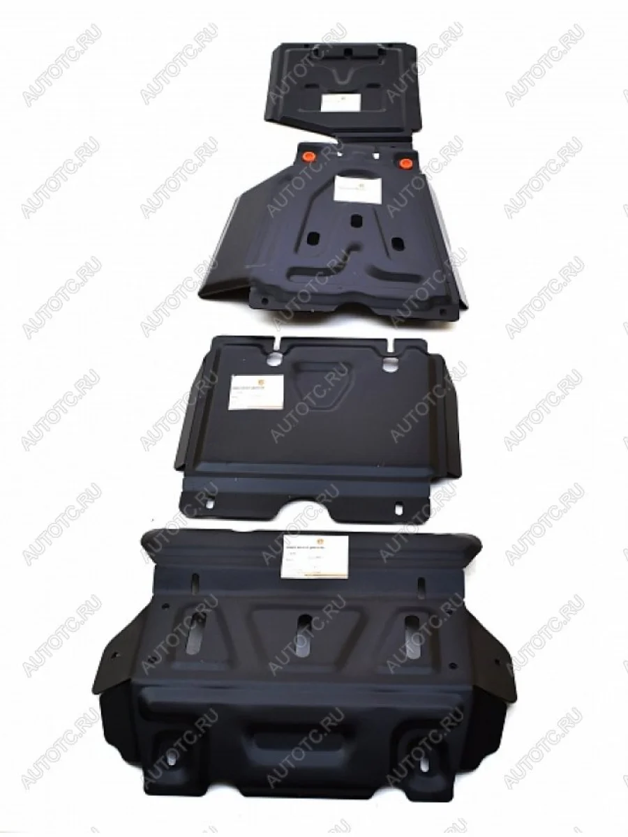 Защита радиатора, картера, редуктора переднего моста, кпп и рк (4 части) (V-all) ALFECO Toyota Hilux AN120 дорестайлинг (2016-2020) (сталь 2 мм)  в Керчи Республика Крым