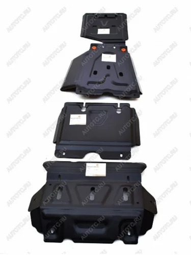 Защита радиатора, картера, редуктора переднего моста, кпп и рк (4 части) (V-all) ALFECO (алюминий 4 мм) Toyota Hilux AN120 дорестайлинг (2016-2020)