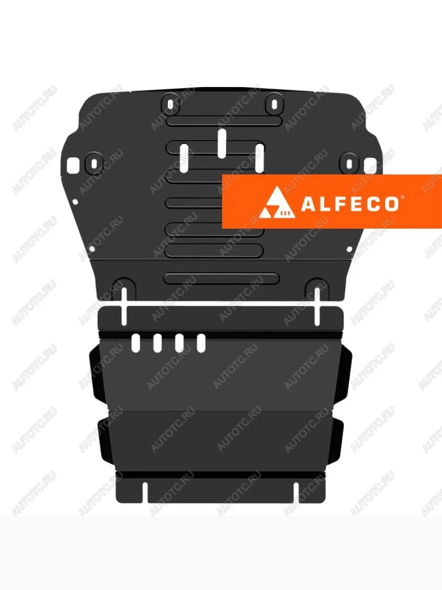 Защита картера и редуктора переднего моста (2 части) (V-2,0 4WD) ALFECO JAC T9 Pickup Double Cab (2021-2025) (алюминий 4 мм)  в Самаре Самарской области
