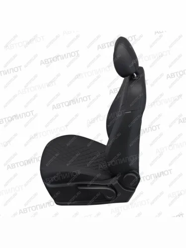 Чехлы на сиденья Ромб (раздел. 40/60 + вырез под подлокот. экокожа) Автопилот (черный) SSANGYONG Rexton Y250 (2006-2012)