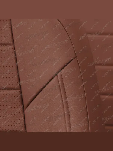 Чехлы на сиденья Экокожа (раздел. 40/60 + вырез под подлокот. экокожа) Автопилот (коричневый) SSANGYONG Rexton Y250 (2006-2012)