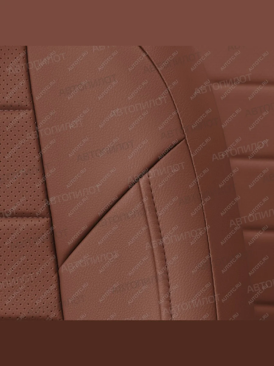 Чехлы на сиденья Экокожа (раздел. 40/60 + вырез под подлокот. экокожа) Автопилот SSANGYONG Rexton Y250 (2006-2012) (коричневый)  в Керчи Республика Крым