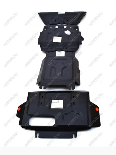 Защита рулевых тяг, картера, кпп и раздатки (4 части) (V-all) ALFECO (алюминий 4 мм) Toyota Land Cruiser Prado J150 дорестайлинг (2009-2013)