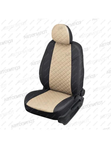 Чехлы на сиденья Ромб (к. Comfort Luxe экокожа) Автопилот (черный/бежевый) Уаз Патриот 3163 5 дв. 2-ой рестайлинг (2017-2025)