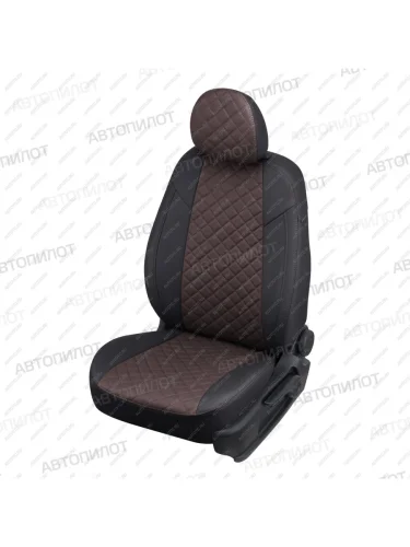 Чехлы на сиденья Ромб (к. Comfort Luxe экокожа) Автопилот (черный/шоколад) Уаз Патриот 3163 5 дв. 2-ой рестайлинг (2017-2025)