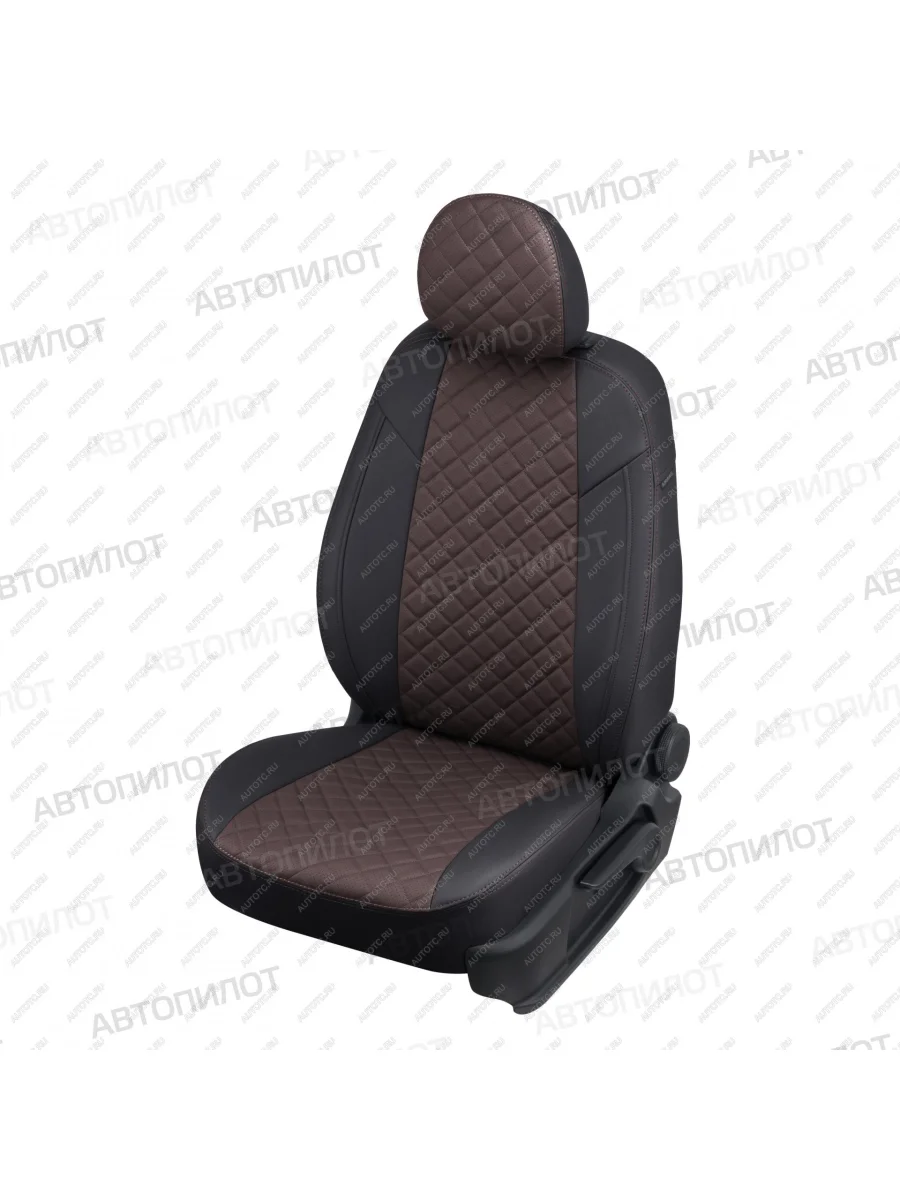 Чехлы на сиденья Ромб (к. Comfort Luxe экокожа) Автопилот Уаз Патриот 3163 5 дв. 2-ой рестайлинг (2017-2025) (черный/шоколад)  в Перми Пермском крае