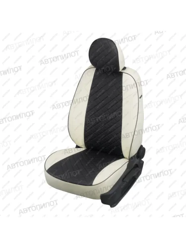 Чехлы на сиденья Ромб (к. Comfort Luxe экокожа) Автопилот (белый/черный) Уаз Патриот 3163 5 дв. 2-ой рестайлинг (2017-2025)