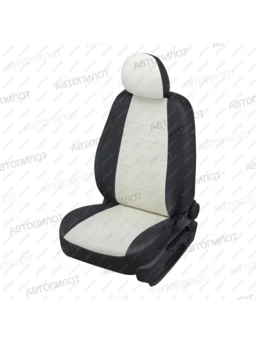 Чехлы на сиденья Экокожа (к. Comfort Luxe экокожа) Автопилот (черный/белый) Уаз Патриот 3163 5 дв. 2-ой рестайлинг (2017-2025)