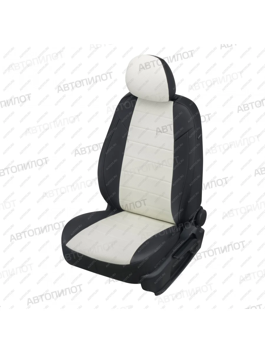 Чехлы на сиденья Экокожа (к. Comfort Luxe экокожа) Автопилот Уаз Патриот 3163 5 дв. 2-ой рестайлинг (2017-2025) (черный/белый)  в Самаре Самарской области