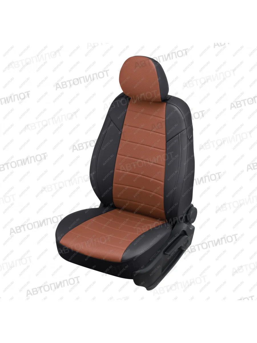 Чехлы на сиденья Экокожа (к. Comfort Luxe экокожа) Автопилот Уаз Патриот 3163 5 дв. 2-ой рестайлинг (2017-2025) (черный/коричневый)  в Самаре Самарской области