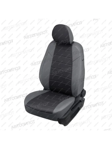 Чехлы на сиденья Экокожа (к. Comfort Luxe экокожа) Автопилот (серый/черный) Уаз Патриот 3163 5 дв. 2-ой рестайлинг (2017-2025)