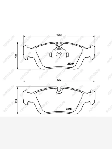 Колодки тормозные передние BREMBO BMW 3 серия ( E36,  E46) (1990-2005) седан, купе, седан дорестайлинг, седан рестайлинг